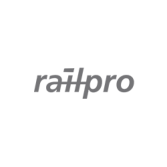 Het logo van spoorbedrijf RailPro.